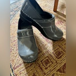 The patent-leather Sanita® Lindsey by Koi rocker bottom slip-on